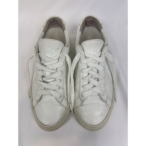 Koio Capri Triple White Leather Sneakers 39 Made in Italy Lace Up Minimalist - Picture 3 of 16